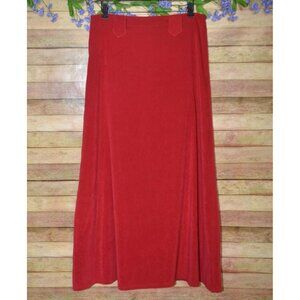 Don't Mess with Texas Red Faux Suede Western Maxi Skirt A-Line Vintage 12 Modest